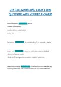 UTA 3321 MARKETING EXAM 3 2026  QUESTIONS WITH VERIFIED ANSWERS