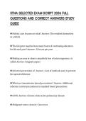STNA SELECTED EXAM SCRIPT 2026 FULL QUESTIONS AND CORRECT ANSWERS STUDY GUIDE