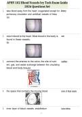 APHY 102 Blood Vessels Ivy Tech Exam Guide 2026 Questions Set