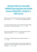 Workday HCM Core Latest 2026  UPDATED Exam Questions and Verified  Answers &lpar;2026&sol;2027&rpar; &vert; Graded A&plus; &vert;  100&percnt; Success 