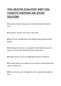 STNA SELECTED EXAM STUDY SHEET 2026 COMPLETE QUESTIONS AND SOLVED SOLUTIONS