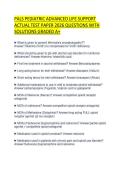 PALS PEDIATRIC ADVANCED LIFE SUPPORT ACTUAL TEST PAPER 2026 QUESTIONS WITH SOLUTIONS GRADED A&plus;