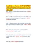 CoreCHI Exam Practice EXAM QUESTIONS   AND CORRECT ANSWERS LATEST UPDATE   2026-2027