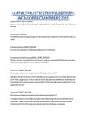 AMT MLT Practice Test Questions with Correct Answers 2026 &vert; Medical Laboratory Technician Certification Exam Study Guide &vert; Complete AMT MLT Exam Prep