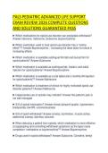 PALS PEDIATRIC ADVANCED LIFE SUPPORT EXAM REVIEW 2026 COMPLETE QUESTIONS AND SOLUTIONS GUARANTEED PASS