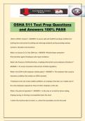 OSHA 511 Test Prep Questions and Answers 100&percnt; PASS