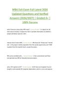 MBA Exit Exam Full Latest 2026  Updated Questions and Verified  Answers &lpar;2026&sol;2027&rpar; &vert; Graded A&plus; &vert;  100&percnt; Success