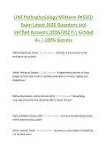 UNE Pathophysiology Midterm PASSED  Exam Latest 2026 Questions and  Verified Answers &lpar;2026&sol;2027&rpar; &vert; Graded  A&plus; &vert; 100&percnt; Success 