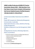 SHRM Certified Professional &lpar;SHRM-CP&rpar; Practice  Examination Newest 2025 &ndash; 2026 Questions From  Past Papers Actual Exams Complete 100 Questions  And Correct Detailed Answers &lpar;Verified Answers&rpar;  &vert;Already Graded A&plus;&vert;&vert;Brand New&excl;&excl;