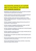 PALS PEDIATRIC ADVANCED LIFE SUPPORT PRACTICE SOLUTION SET 2026 QUESTIONS WITH ANSWERS GRADED A&plus;
