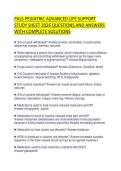 PALS PEDIATRIC ADVANCED LIFE SUPPORT STUDY SHEET 2026 QUESTIONS AND ANSWERS WITH COMPLETE SOLUTIONS