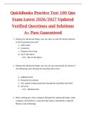 QuickBooks Practice Test 100 Qns  Exam Latest 2026&sol;2027 Updated  Verified Questions and Solutions  A&plus; Pass Guaranteed