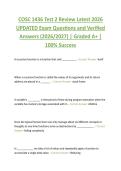 COSC 1436 Test 2 Review Latest 2026  UPDATED Exam Questions and Verified  Answers &lpar;2026&sol;2027&rpar; &vert; Graded A&plus; &vert;  100&percnt; Success 
