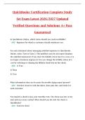 QuickBooks Certification Complete Study  Set Exam Latest 2026&sol;2027 Updated  Verified Questions and Solutions A&plus; Pass  Guaranteed