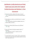 QuickBooks Certification Reviewed Study  Guide Exam Latest 2026&sol;2027 Updated  Verified Questions and Solutions A&plus; Pass  Guaranteed