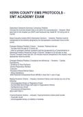 KERN COUNTY EMS PROTOCOLS - EMT ACADEMY EXAM QUESTIONS AND ANSWERS &vert; FULLY SOLVED