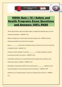 OSHA Quiz &lpar; 10 &rpar; Safety and Health Programs Exam Questions and Answers 100&percnt; PASS
