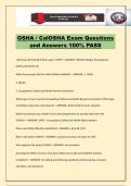 OSHA &sol; CalOSHA Exam Questions and Answers 100&percnt; PASS