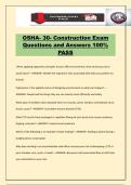 OSHA- 30- Construction Exam Questions and Answers 100&percnt; PASS
