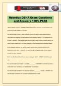 Robotics OSHA Exam Questions and Answers 100&percnt; PASS