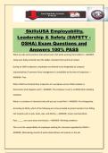 SkillsUSA Employability&comma; Leadership & Safety &lpar;SAFETY - OSHA&rpar; Exam Questions and Answers 100&percnt; PASS