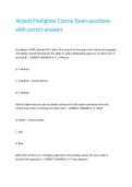 Airport Firefighter Course Exam questions with correct answers