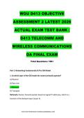 WGU D413 OBJECTIVE ASSESSMENT 2 LATEST 2026 ACTUAL EXAM TEST BANK &vert; D413 TELECOMM AND WIRELESS COMMUNICATIONS OA FINAL EXAM
