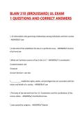 BLAW 310 &lpar;BROUSSARD&rpar; UL EXAM 1 QUESTIONS AND CORRECT ANSWERS