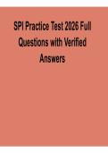 SPI Practice Test 2026 Full Questions with Verified Answers Study Guide 2025&sol; 2026