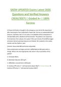 SAEM UPDATED Exams Latest 2026  Questions and Verified Answers  &lpar;2026&sol;2027&rpar; &vert; Graded A&plus; &vert; 100&percnt;  Success
