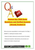 Hazardous Materials Operations &lpar;HazMat Ops&rpar; &ndash; Emergency Response Certification Study Guide with Verified Questions and Answers &lpar;2026&rpar;