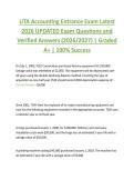 UTA Accounting Entrance Exam Latest  2026 UPDATED Exam Questions and  Verified Answers &lpar;2026&sol;2027&rpar; &vert; Graded  A&plus; &vert; 100&percnt; Success 