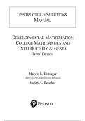 Instructor's Solutions Manual for Developmental Mathematics&colon; College Mathematics and Introductory Algebra 10th Edition by Marvin Bittinger&comma; Judith Beecher&comma; Chapter 1-15 &vert; All Chapters 