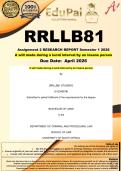 RRLLB81 Assignment 3 PORTFOLIO &lpar;RESEARCH COMPLETE ANSWERS&rpar; Semester 1 2026 - DUE May 2026 - A will made during a lucid interval by an insane person
