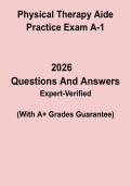 Physical Therapy Aide Practice Exam A-1 &ndash; Study Guide & Practice Questions