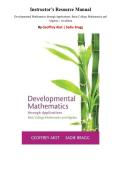 Instructor&rsquo;s Resource Manual for Developmental Mathematics through Applications&colon; Basic College Mathematics and Algebra&comma; 1st edition by Geoffrey Akst&comma; Sadie Bragg&comma; Chapter 1-19 &vert; All Chapters