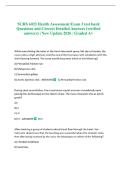 NURS 6023 Health Assessment Exam 3 test bank Questions and Correct Detailed Answers &lpar;verified answers&rpar; &vert; New Update 2026 &vert; Graded A&plus;