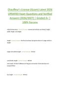 Chauffeur's License &lpar;Guam&rpar; Latest 2026  UPDATED Exam Questions and Verified  Answers &lpar;2026&sol;2027&rpar; &vert; Graded A&plus; &vert;  100&percnt; Success 