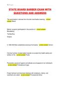 STATE BOARD BARBER EXAM WITH  QUESTIONS AND ANSWERS