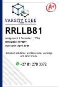 RRLLB81 Assignment 2 &lpar;DETAILED ANSWERS&rpar; Semester 1 2026 - DISTINCTION GUARANTEED - Interpretation of statutes&colon; is textual interpretation of statute more useful than contextual interpretation