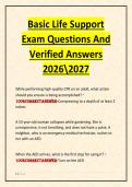 Basic Life Support  Exam Questions And  Verified Answers  20262027