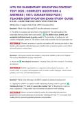 ILTS 305 ELEMENTARY EDUCATION CONTENT TEST 2026 &vert; COMPLETE QUESTIONS & ANSWERS &vert; 100&percnt; GUARANTEED PASS &vert; TEACHER CERTIFICATION EXAM STUDY GUIDE