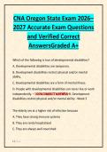 CNA Oregon State Exam 2026 2027 Accurate Exam Questions  and Verified Correct  AnswersGraded A&plus;