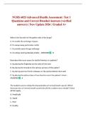NURS 6023 Advanced Health Assessment&colon; Test 1 Questions and Correct Detailed Answers &lpar;verified answers&rpar; &vert; New Update 2026 &vert; Graded A&plus;