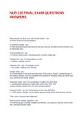 NUR 125 FINAL EXAM QUESTIONS ANSWER