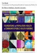 TEST BANK FOR FOUNDATIONS FOR POPULATION HEALTH IN COMMUNITY PUBLIC HEALTH NURSING 6TH EDITION BY STANHOPE