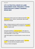 CIP C112 PRACTICAL ISSUES IN CLAIMS  MANAGEMENT EXAM &vert; FREQUENTLY TESTED  QUESTIONS WITH CORRECT ANSWERS &vert;  BRAND NEW&excl;