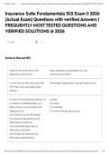 Insurance Suite Fundamentals 10&period;0 Exam &vert;&vert; 2026 &lpar;Actual Exam&rpar; Questions with verified Answers &vert; FREQUENTLY MOST TESTED QUESTIONS AND VERIFIED SOLUTIONS &commat; 2026