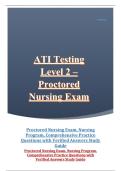 ATI Testing Level 2 &ndash; Proctored Nursing Exam&comma; Nursing Program&comma; Comprehensive Practice Questions with Verified Answers Study Guide