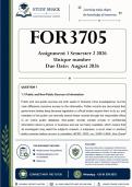 FOR3705 Assignment 1 &lpar;QUALITY ANSWERS&rpar; Semester 2 2026 